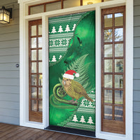 New Zealand Kakapo Christmas In July Door Cover Silver Fern Santa Xmas Green Color