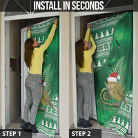 New Zealand Kakapo Christmas In July Door Cover Silver Fern Santa Xmas Green Color
