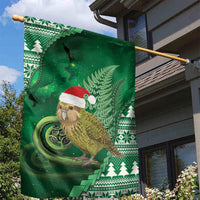 New Zealand Kakapo Christmas In July Garden Flag Silver Fern Santa Xmas Green Color