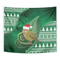 New Zealand Kakapo Christmas In July Tapestry Silver Fern Santa Xmas Green Color