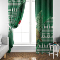 New Zealand Kakapo Christmas In July Window Curtain Silver Fern Santa Xmas Green Color