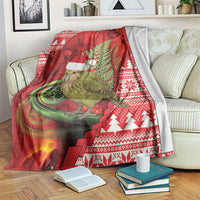 New Zealand Kakapo Christmas In July Blanket Silver Fern Santa Xmas Red Color