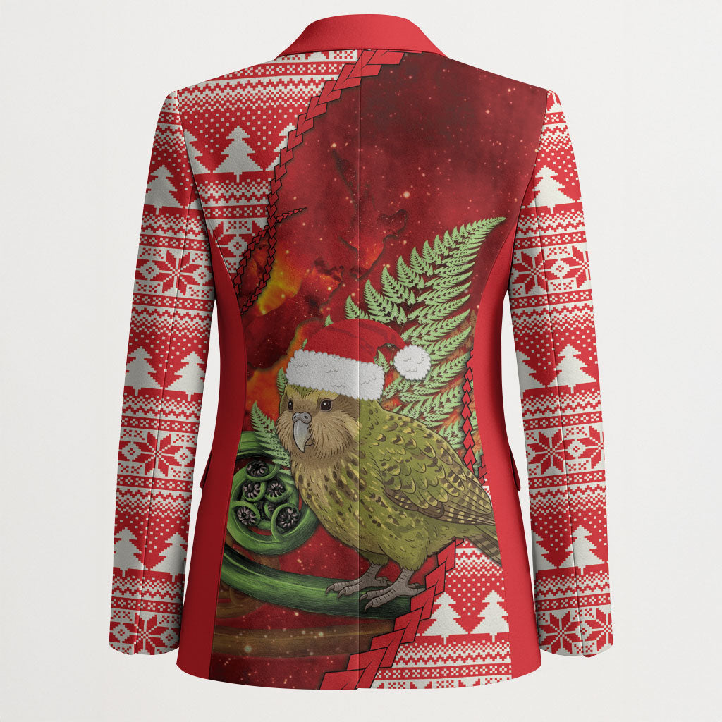 New Zealand Kakapo Christmas In July Blazer Silver Fern Santa Xmas Red Color