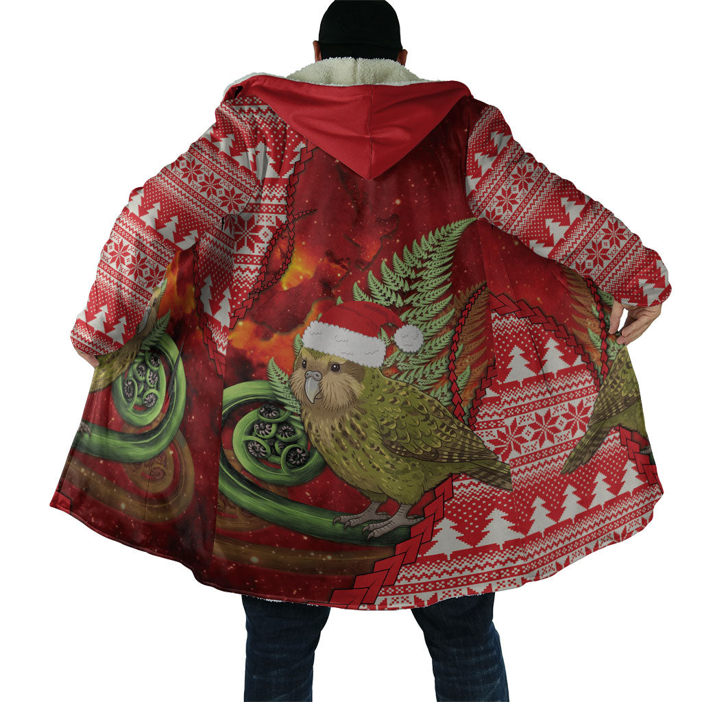 New Zealand Kakapo Christmas In July Cloak Silver Fern Santa Xmas Red Color