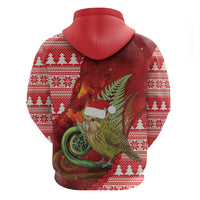 New Zealand Kakapo Christmas In July Hoodie Silver Fern Santa Xmas Red Color
