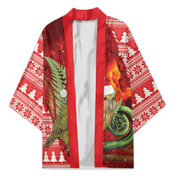 New Zealand Kakapo Christmas In July Kimono Silver Fern Santa Xmas Red Color