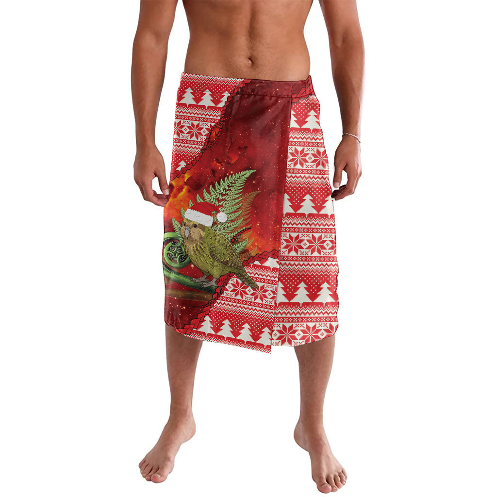 New Zealand Kakapo Christmas In July Lavalava Silver Fern Santa Xmas Red Color LT22 Red - Polynesian Pride