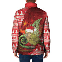 New Zealand Kakapo Christmas In July Padded Jacket Silver Fern Santa Xmas Red Color