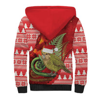New Zealand Kakapo Christmas In July Sherpa Hoodie Silver Fern Santa Xmas Red Color