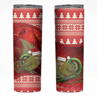 New Zealand Kakapo Christmas In July Skinny Tumbler Silver Fern Santa Xmas Red Color