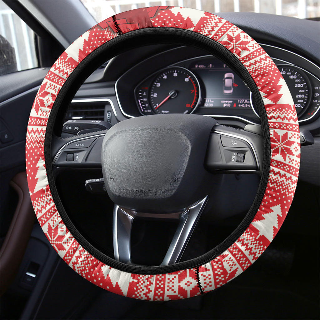 New Zealand Kakapo Christmas In July Steering Wheel Cover Silver Fern Santa Xmas Red Color