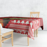 New Zealand Kakapo Christmas In July Tablecloth Silver Fern Santa Xmas Red Color