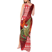 New Zealand Kakapo Christmas In July Tank Maxi Dress Silver Fern Santa Xmas Red Color