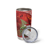 New Zealand Kakapo Christmas In July Tumbler Cup Silver Fern Santa Xmas Red Color