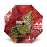New Zealand Kakapo Christmas In July Umbrella Silver Fern Santa Xmas Red Color