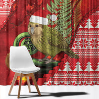 New Zealand Kakapo Christmas In July Window Curtain Silver Fern Santa Xmas Red Color