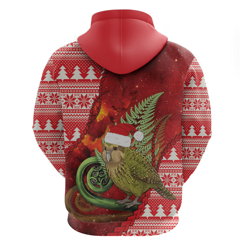 New Zealand Kakapo Christmas In July Zip Hoodie Silver Fern Santa Xmas Red Color