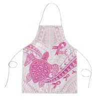 Breast Cancer Awareness Apron Pink Ribbon Turtle Polynesian Pattern White