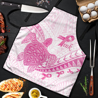 Breast Cancer Awareness Apron Pink Ribbon Turtle Polynesian Pattern White