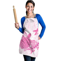 Breast Cancer Awareness Apron Pink Ribbon Turtle Polynesian Pattern White
