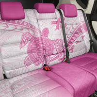 Breast Cancer Awareness Back Car Seat Cover Pink Ribbon Turtle Polynesian Pattern White LT22 - Polynesian Pride