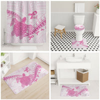 Breast Cancer Awareness Bathroom Set Pink Ribbon Turtle Polynesian Pattern White LT22 - Polynesian Pride