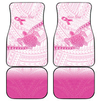 Breast Cancer Awareness Personalised Car Mats Pink Ribbon Turtle Polynesian Pattern White LT22 - Polynesian Pride
