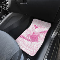 Breast Cancer Awareness Personalised Car Mats Pink Ribbon Turtle Polynesian Pattern White LT22 - Polynesian Pride