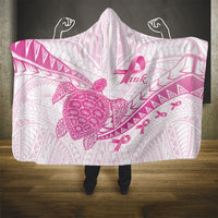 Breast Cancer Awareness Hooded Blanket Pink Ribbon Turtle Polynesian Pattern White LT22 - Polynesian Pride
