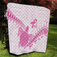 Breast Cancer Awareness Quilt Pink Ribbon Turtle Polynesian Pattern White LT22 - Polynesian Pride