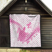 Breast Cancer Awareness Quilt Pink Ribbon Turtle Polynesian Pattern White LT22 - Polynesian Pride