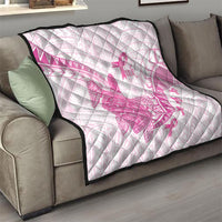 Breast Cancer Awareness Quilt Pink Ribbon Turtle Polynesian Pattern White LT22 - Polynesian Pride