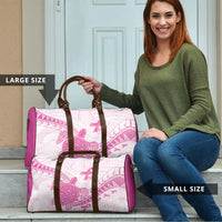 Breast Cancer Awareness Travel Bag Pink Ribbon Turtle Polynesian Pattern White LT22 - Polynesian Pride