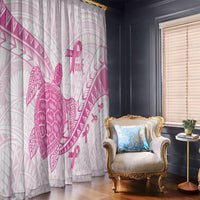 Breast Cancer Awareness Window Curtain Pink Ribbon Turtle Polynesian Pattern White LT22 - Polynesian Pride