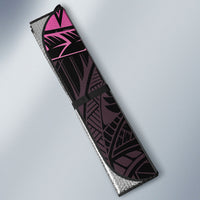 Breast Cancer Awareness Auto Sun Shade Pink Ribbon Turtle Polynesian Pattern Black LT22 - Polynesian Pride