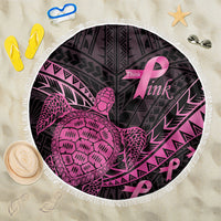 Breast Cancer Awareness Beach Blanket Pink Ribbon Turtle Polynesian Pattern Black LT22 One Size 150cm Pink - Polynesian Pride
