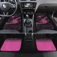 Breast Cancer Awareness Personalised Car Mats Pink Ribbon Turtle Polynesian Pattern Black LT22 Set 4pcs Pink - Polynesian Pride