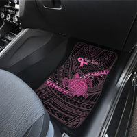 Breast Cancer Awareness Personalised Car Mats Pink Ribbon Turtle Polynesian Pattern Black LT22 - Polynesian Pride