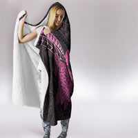Breast Cancer Awareness Hooded Blanket Pink Ribbon Turtle Polynesian Pattern Black LT22 - Polynesian Pride