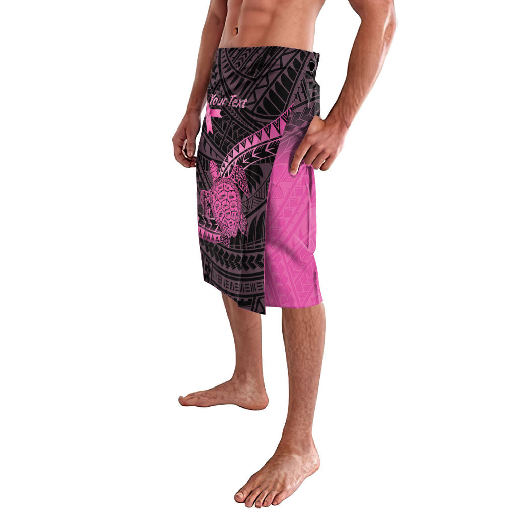 Breast Cancer Awareness Personalised Lavalava Pink Ribbon Turtle Polynesian Pattern Black LT22 - Polynesian Pride