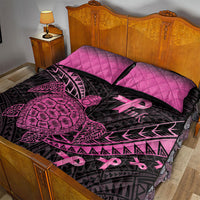 Breast Cancer Awareness Quilt Bed Set Pink Ribbon Turtle Polynesian Pattern Black LT22 - Polynesian Pride