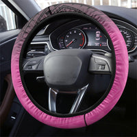 Breast Cancer Awareness Steering Wheel Cover Pink Ribbon Turtle Polynesian Pattern Black LT22 - Polynesian Pride