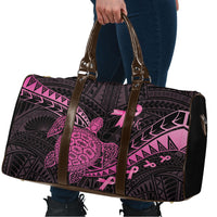 Breast Cancer Awareness Travel Bag Pink Ribbon Turtle Polynesian Pattern Black LT22 - Polynesian Pride