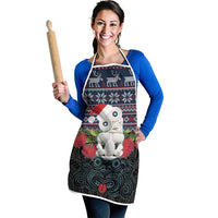 New Zealand Hei Tiki Christmas In July Apron Pohutukawa Santa Xmas Polynesian Pattern
