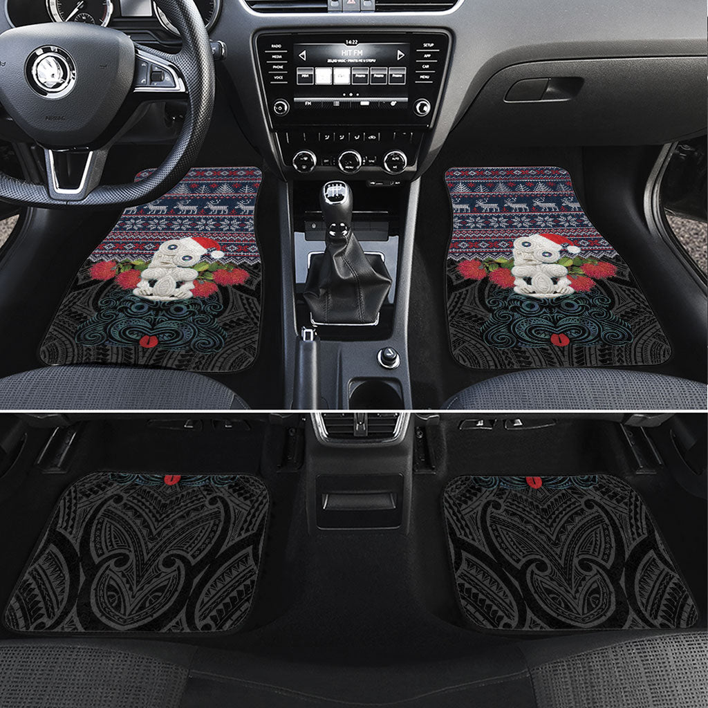 New Zealand Hei Tiki Christmas In July Car Mats Pohutukawa Santa Xmas Polynesian Pattern