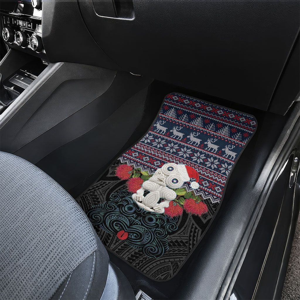New Zealand Hei Tiki Christmas In July Car Mats Pohutukawa Santa Xmas Polynesian Pattern