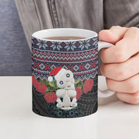 New Zealand Hei Tiki Christmas In July Ceramic Mug Pohutukawa Santa Xmas Polynesian Pattern