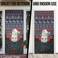 New Zealand Hei Tiki Christmas In July Door Cover Pohutukawa Santa Xmas Polynesian Pattern