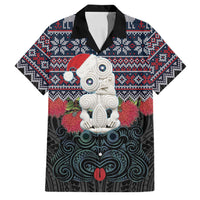 New Zealand Hei Tiki Christmas In July Family Matching Off Shoulder Maxi Dress and Hawaiian Shirt Pohutukawa Santa Xmas Polynesian Pattern
