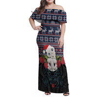 New Zealand Hei Tiki Christmas In July Family Matching Off Shoulder Maxi Dress and Hawaiian Shirt Pohutukawa Santa Xmas Polynesian Pattern